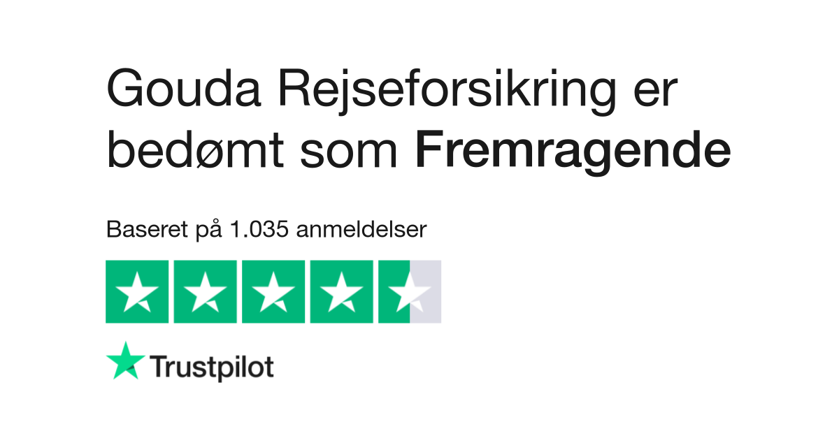 Anmeldelser af Gouda Rejseforsikring kundernes anmeldelser af www.gouda.dk 38 af
