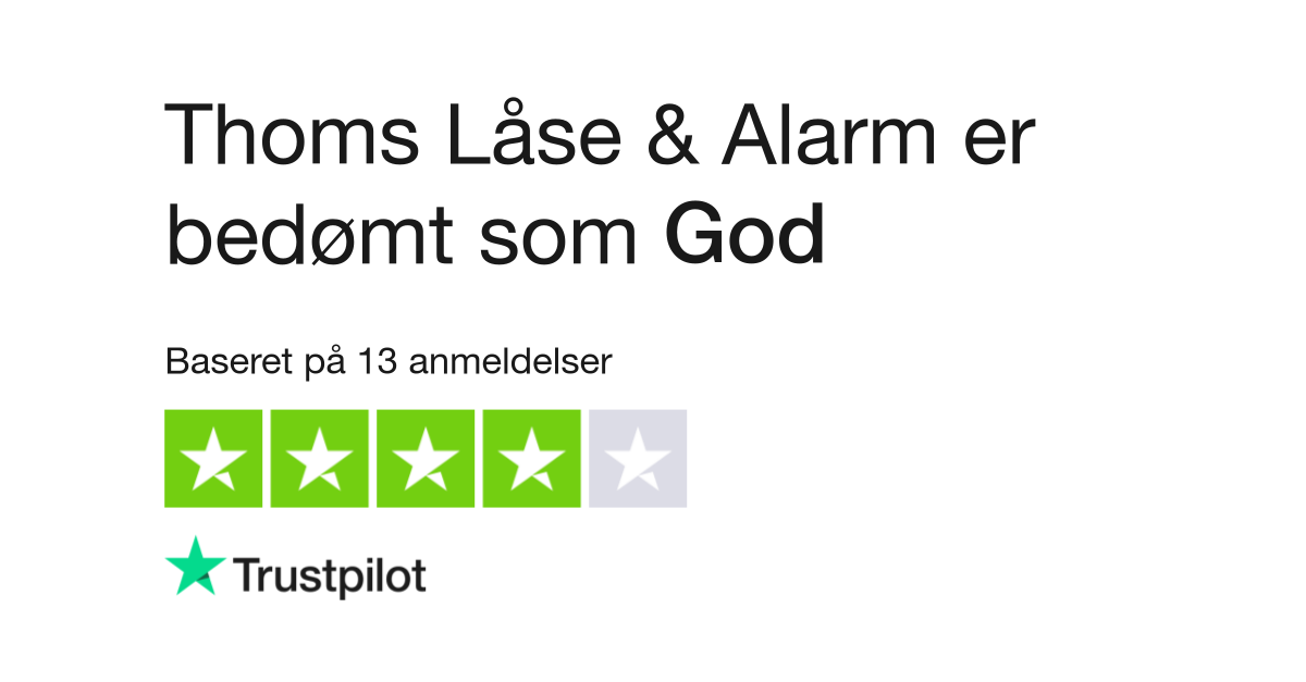 Anmeldelser af Thoms Låse & Alarm Læs anmeldelser af thoms-laase .dk