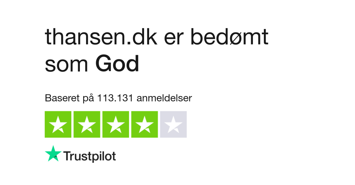 En god ven Belønning Forskellige Anmeldelser af thansen.dk | Læs kundernes anmeldelser af www.thansen.dk