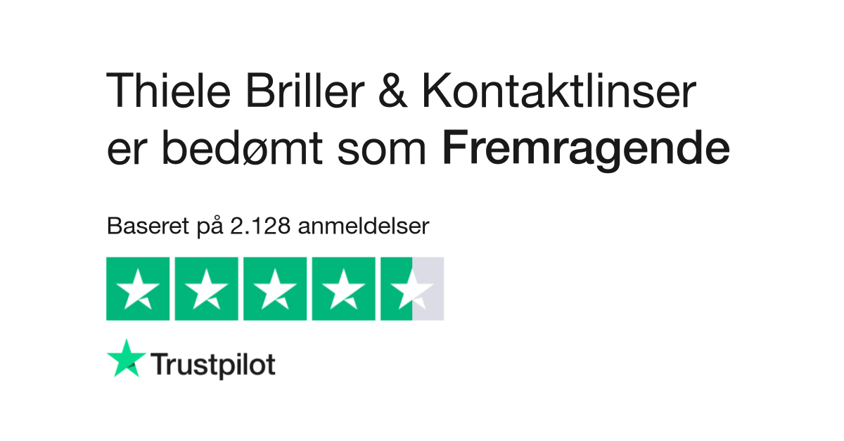 Anmeldelser af Briller & Kontaktlinser Læs kundernes anmeldelser www.thiele.dk