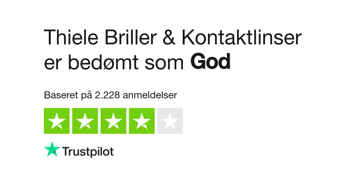 Anmeldelser af Briller & Kontaktlinser Læs kundernes anmeldelser www.thiele.dk