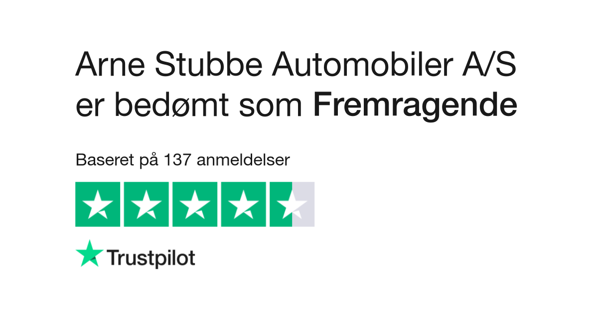 Udvikle Solrig Veluddannet Anmeldelser af Arne Stubbe Automobiler A/S | Læs kundernes anmeldelser af  www.stubbe.dk