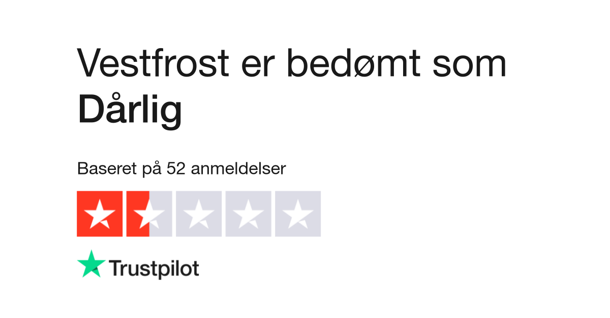 grå Dårligt humør Bløde Anmeldelser af Vestfrost | Læs kundernes anmeldelser af www.vestfrost.dk