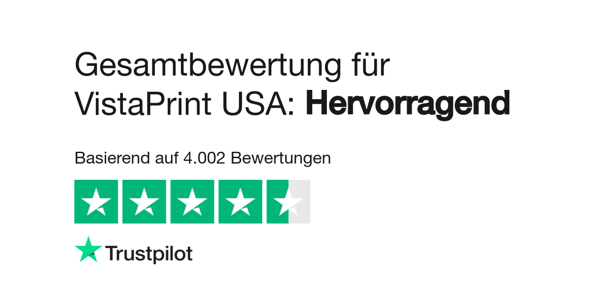 Bewertungen zu VistaPrint USA Lesen Sie Kundenbewertungen zu www