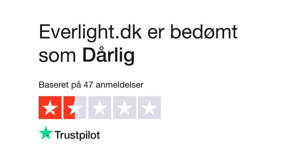 Anmeldelser af Everlight.dk | Læs kundernes www.everlight.dk