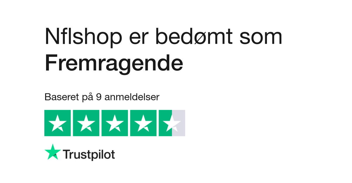 Anmeldelser af Nflshop  Læs kundernes anmeldelser af www.nflshop.dk