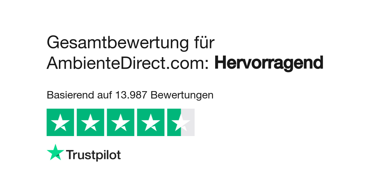 Bewertungen Zu Ambientedirect Com Lesen Sie Kundenbewertungen Zu Www Ambientedirect Com