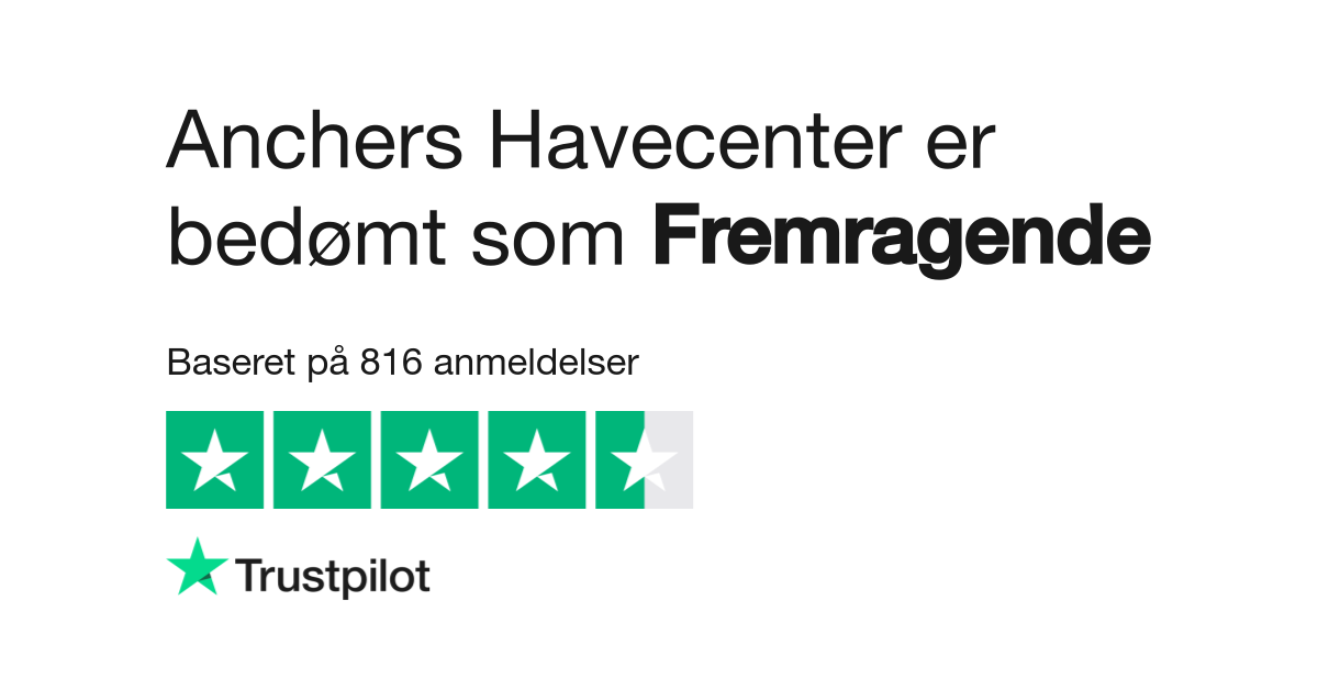 med sig Inspektør Dyster Anmeldelser af Anchers Havecenter | Læs kundernes anmeldelser af www.anchers.dk  | 4 af 28