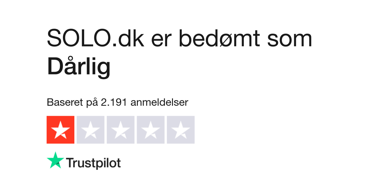 Anmeldelser af SOLO.dk | Læs kundernes anmeldelser af www.solo.dk | 4