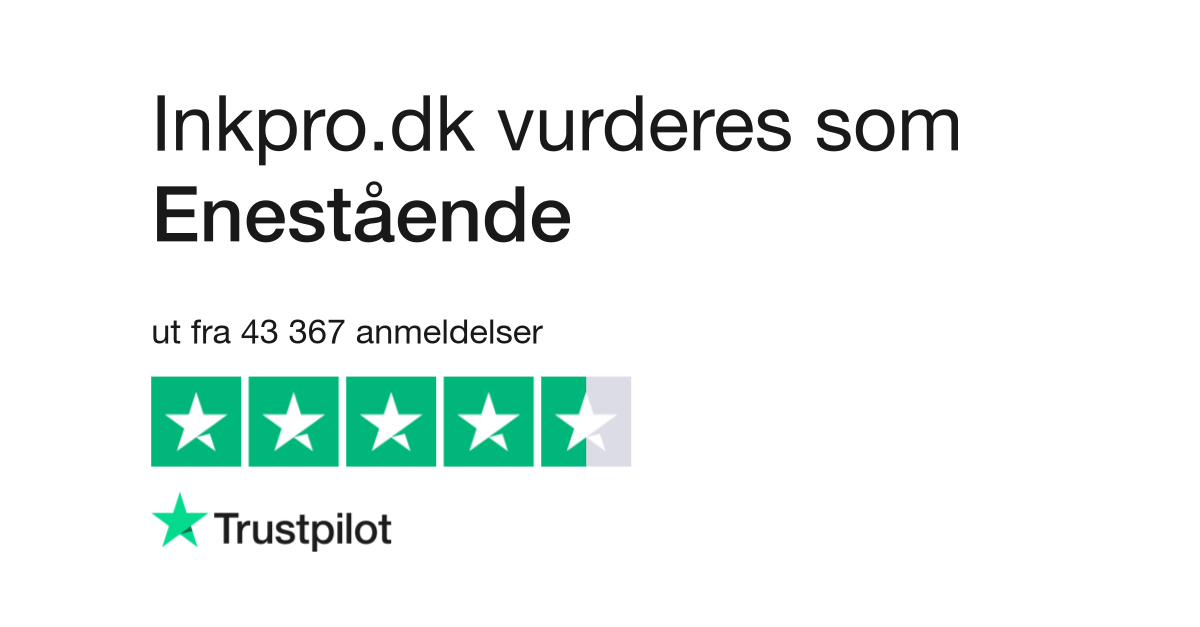 Anmeldelser av Inkpro.dk kundenes anmeldelser av www.inkpro.dk