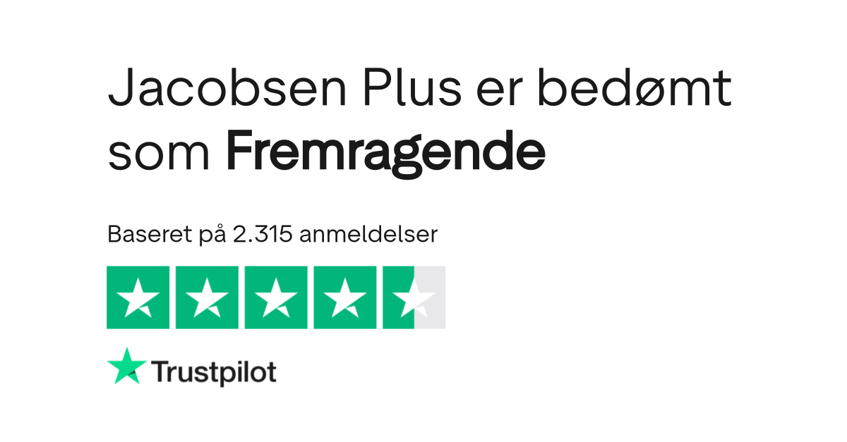 Anmeldelser af Jacobsen Plus Læs kundernes anmeldelser af www.jacobsenplus.dk