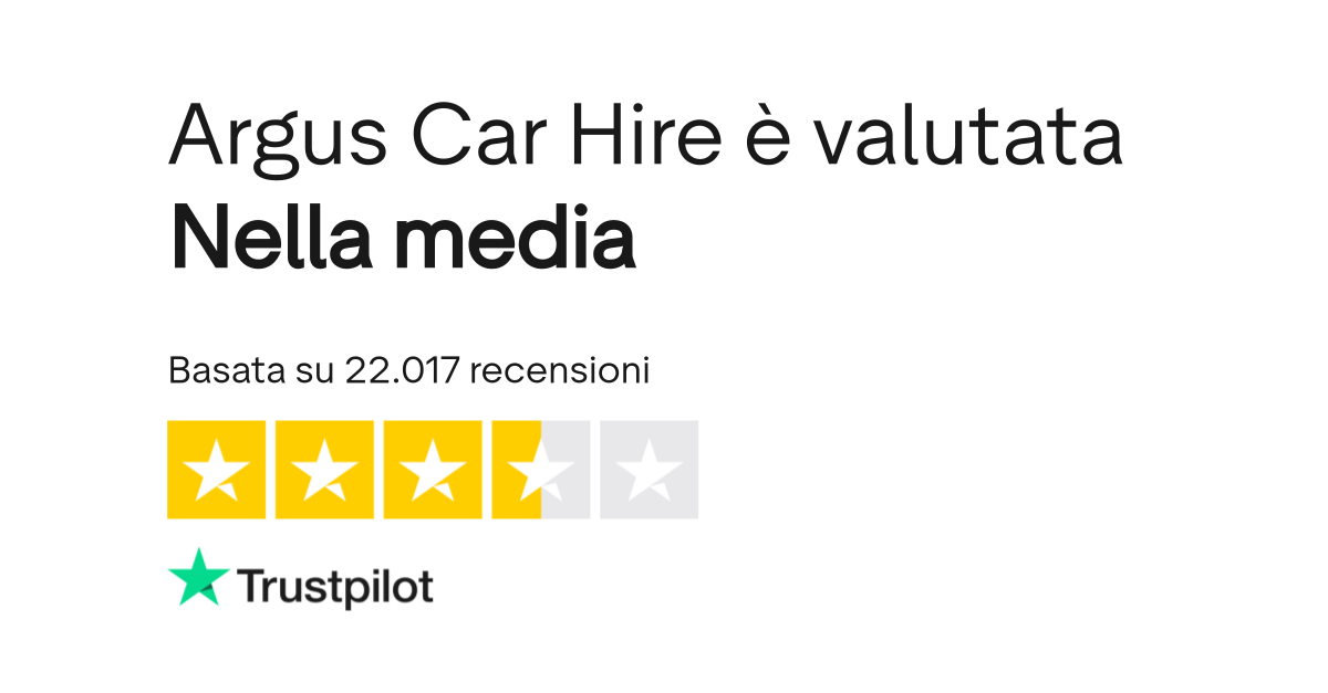Argus Car Hire Leggi le recensioni dei servizi di