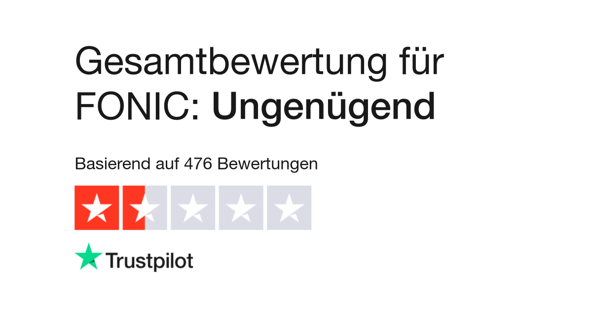 zu 8 Lesen Kundenbewertungen Bewertungen von 23 zu | Sie FONIC www.fonic.de |