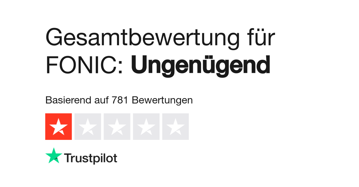 zu 8 Lesen Kundenbewertungen Bewertungen von 23 zu | Sie FONIC www.fonic.de |