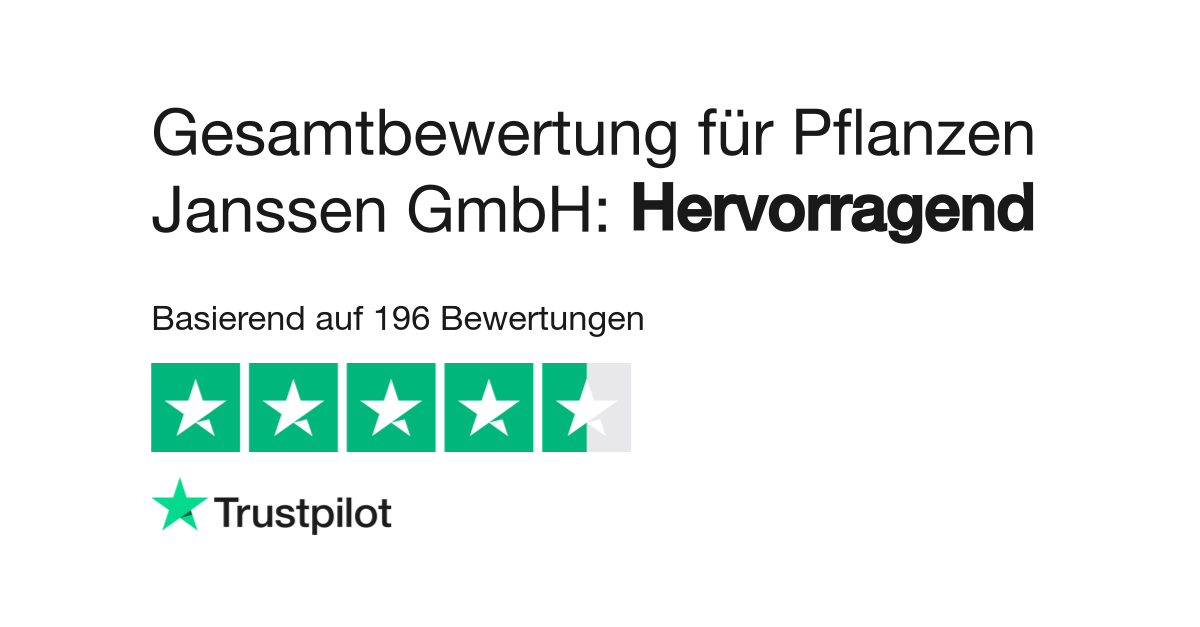 Bewertungen zu Pflanzen Janssen GmbH Lesen Sie Kundenbewertungen zu
