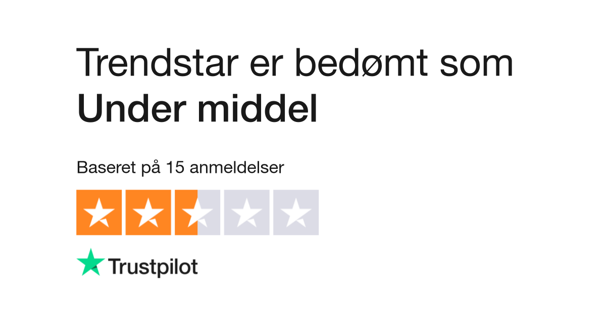 Ændringer fra Agent lade som om Anmeldelser af Trendstar | Læs kundernes anmeldelser af www.trendstar.dk
