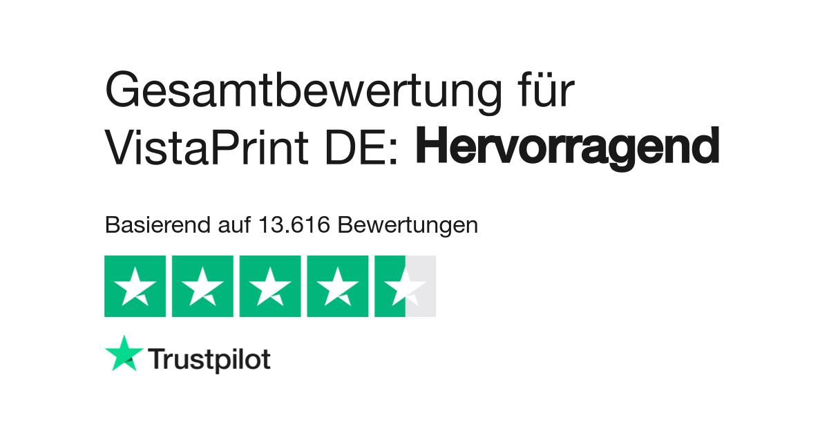 Bewertungen zu VistaPrint DE Lesen Sie Kundenbewertungen zu www