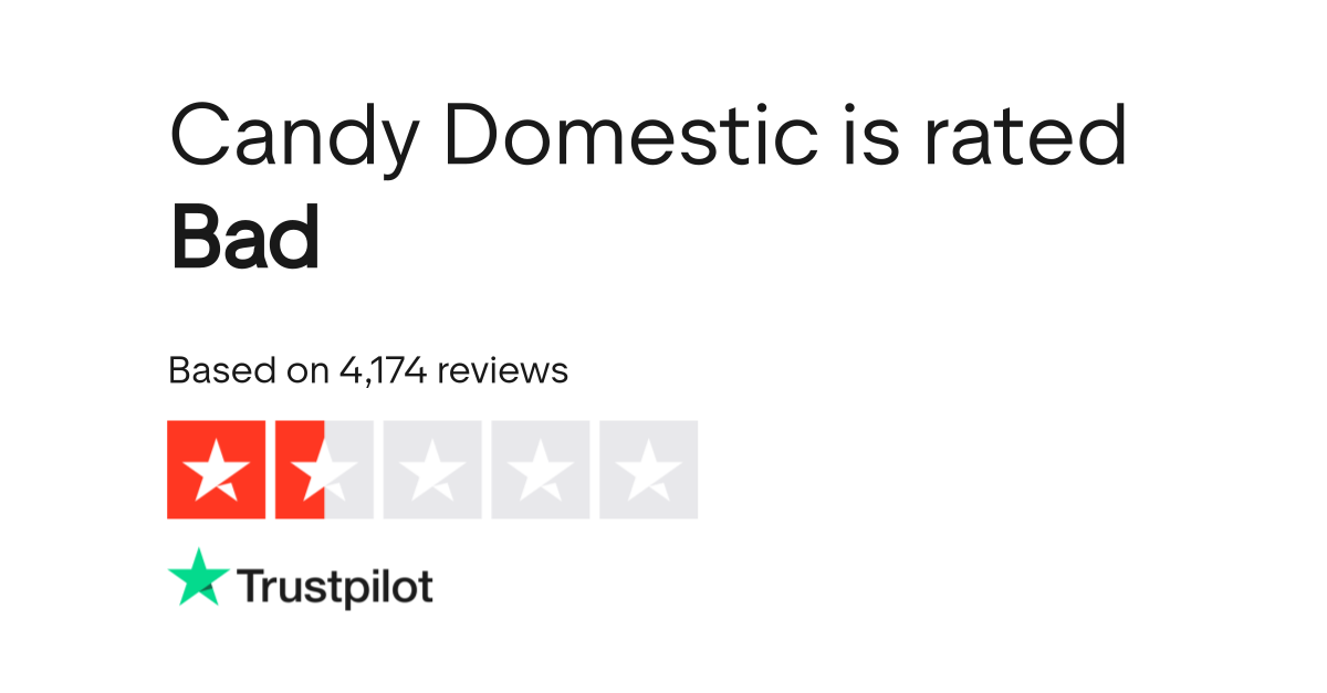 Candy Domestic is rated "Poor" with 2.6 / 5 on Trustpilot