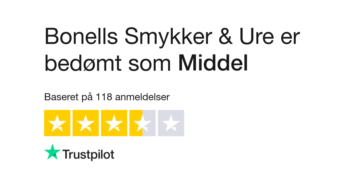 Anmeldelser af Bonells Smykker & Ure | Læs kundernes anmeldelser af bonells.dk