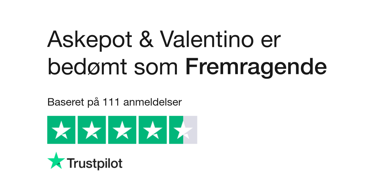 Anmeldelser af Askepot & Valentino | Læs kundernes anmeldelser af valentino.dk | 4 af 5