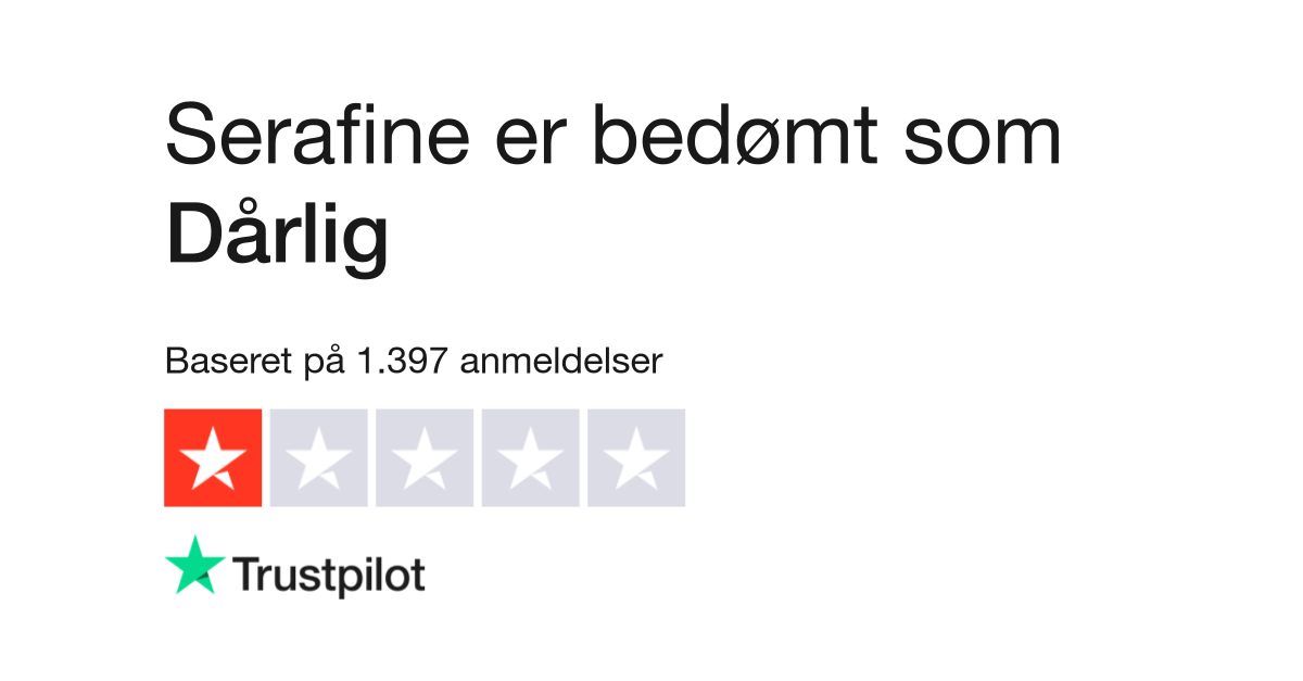 Anmeldelser af Serafine | Læs kundernes anmeldelser af serafine.dk | 58