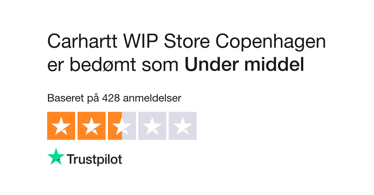 Anmeldelser af Carhartt WIP Copenhagen | Læs kundernes anmeldelser af carhartt-wip.dk