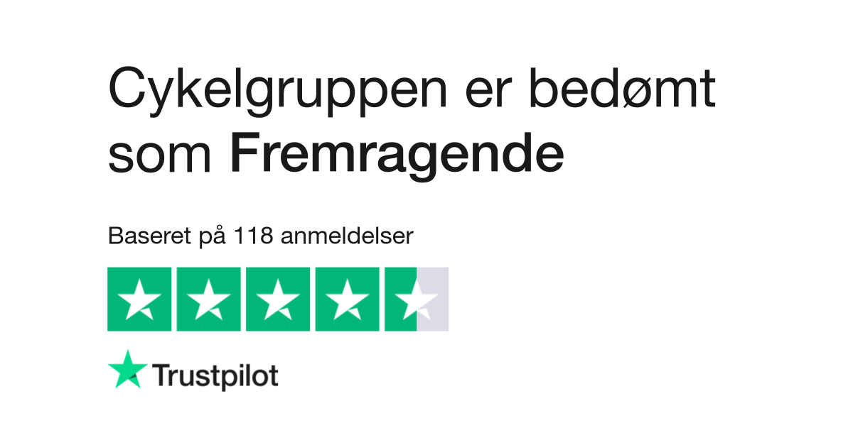 Anmeldelser af Cykelgruppen | kundernes anmeldelser af www.cykel -gruppen.dk