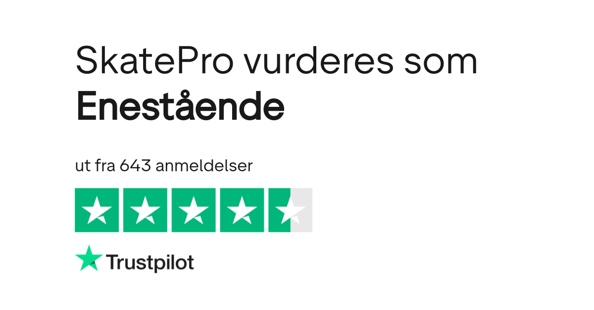 Anmeldelser av SkatePro Les kundenes anmeldelser av skatepro.no