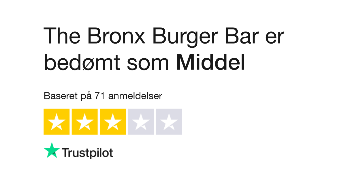 Anmeldelser af The Bronx Burger | Læs kundernes anmeldelser af bronxburger.dk