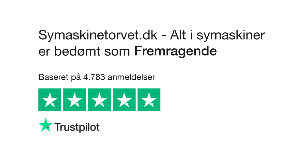 Anmeldelser af Symaskinetorvet.dk - Alt i symaskiner | Læs kundernes anmeldelser af symaskinetorvet.dk | 2 af