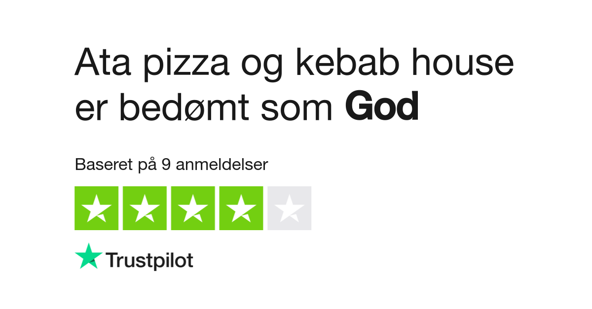 Anmeldelser af pizza og kebab house | Læs kundernes anmeldelser af atapizza.dk