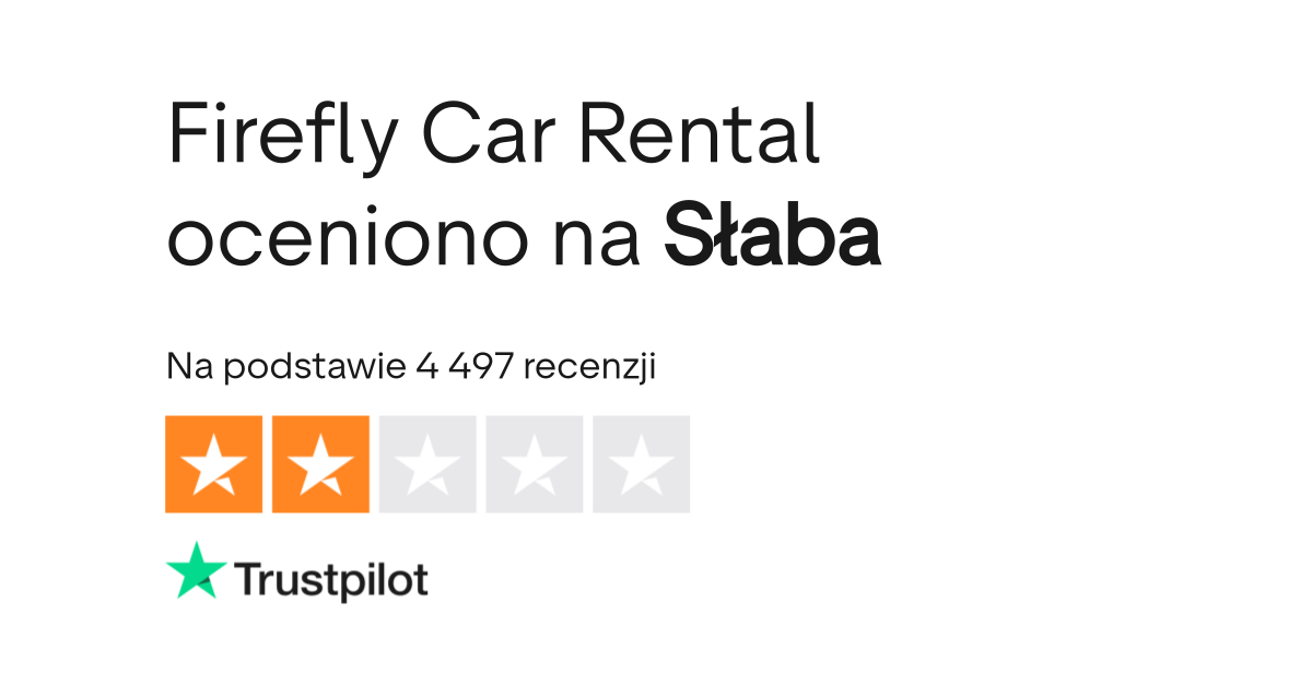 Firefly Car Rental Recenzje Czytaj recenzje klientów na temat