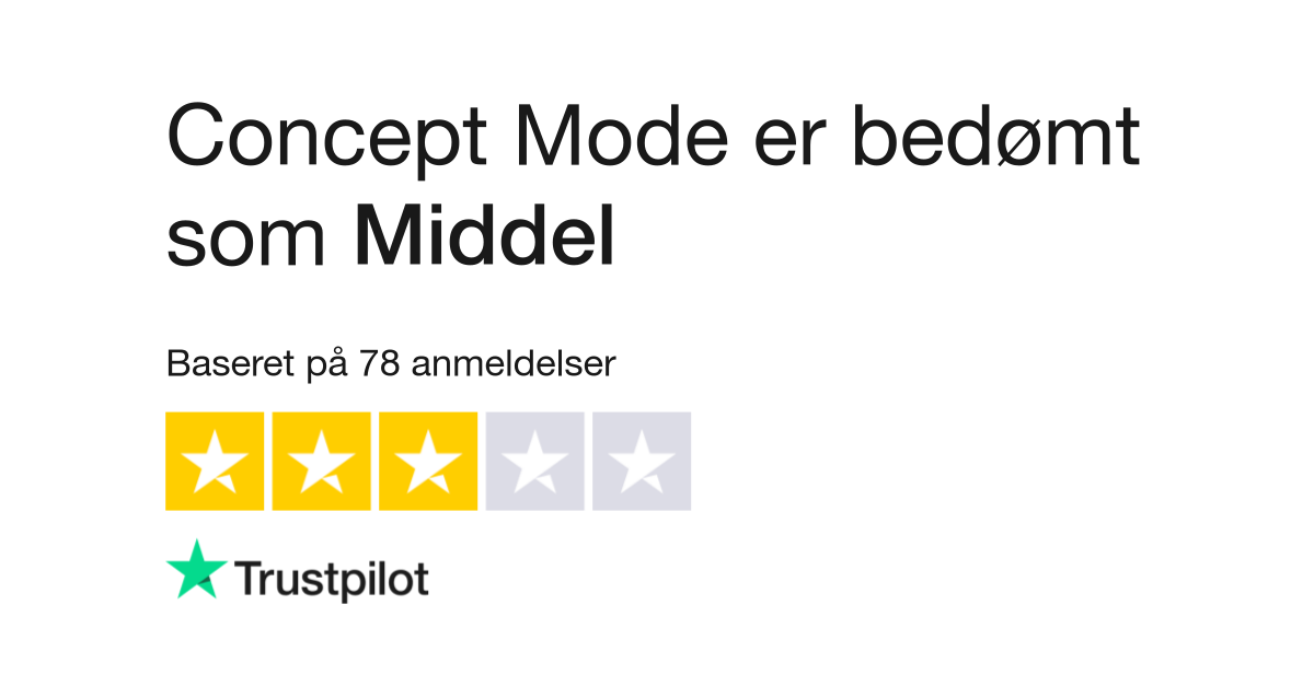 Anmeldelser af Concept Mode | Læs kundernes anmeldelser af concept-mode.dk | 2 4