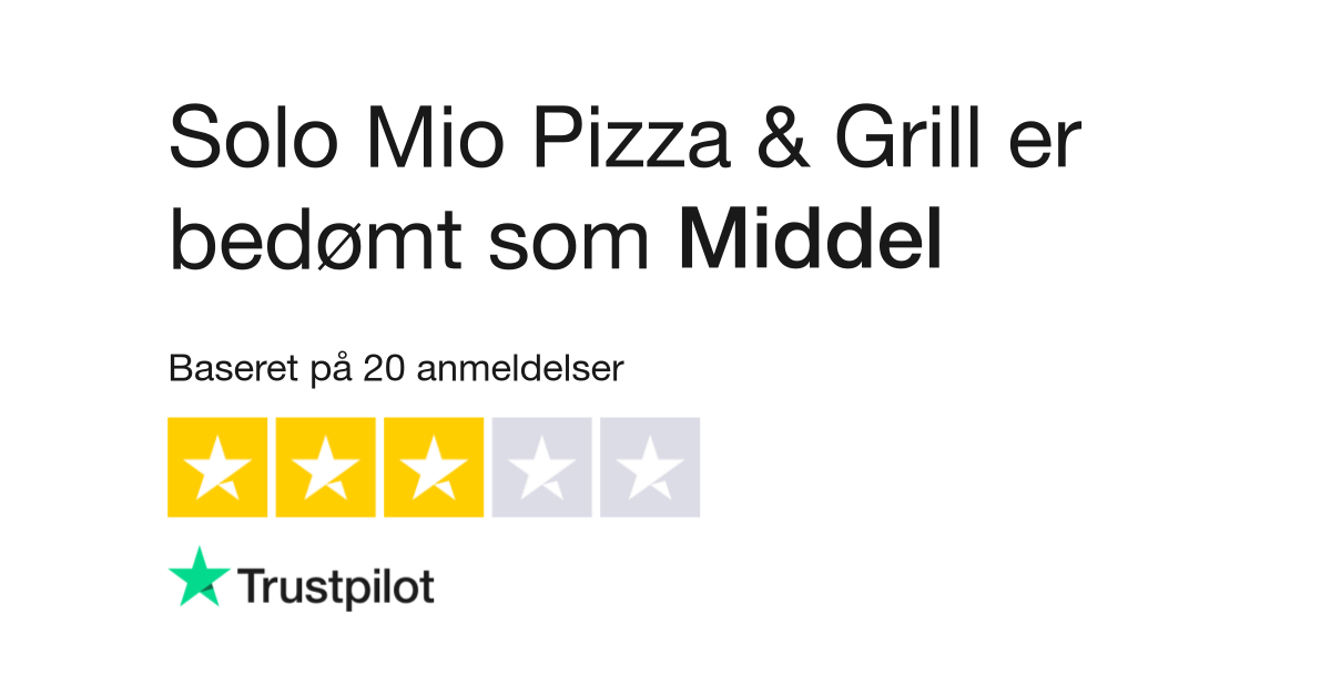 Anmeldelser Solo Mio Pizza & Grill | Læs kundernes anmeldelser af solomiopizza.dk