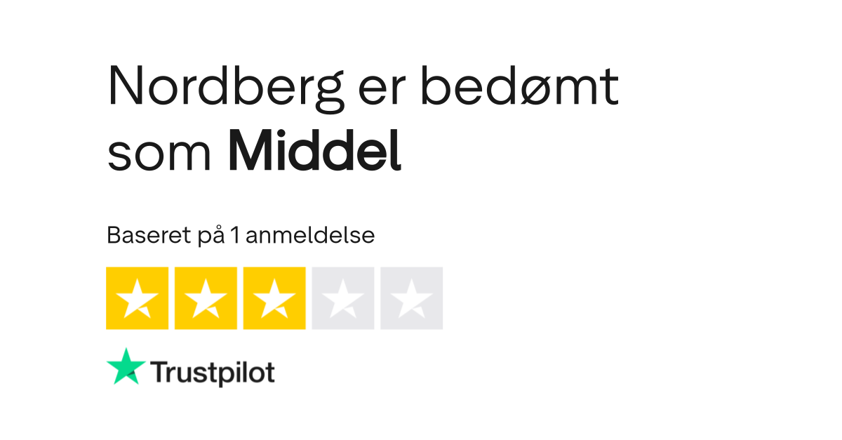 Anmeldelser af Nordberg | Læs kundernes anmeldelser af nordberg.dk