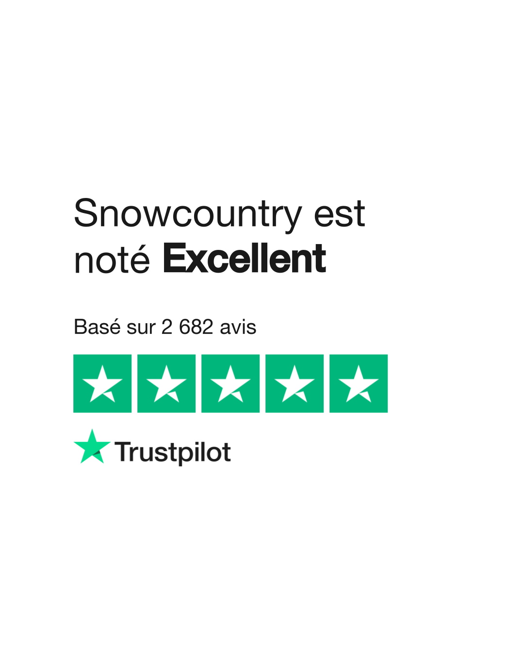 Snowcountry est noté « Excellent » avec 4,8 / 5 sur Trustpilot