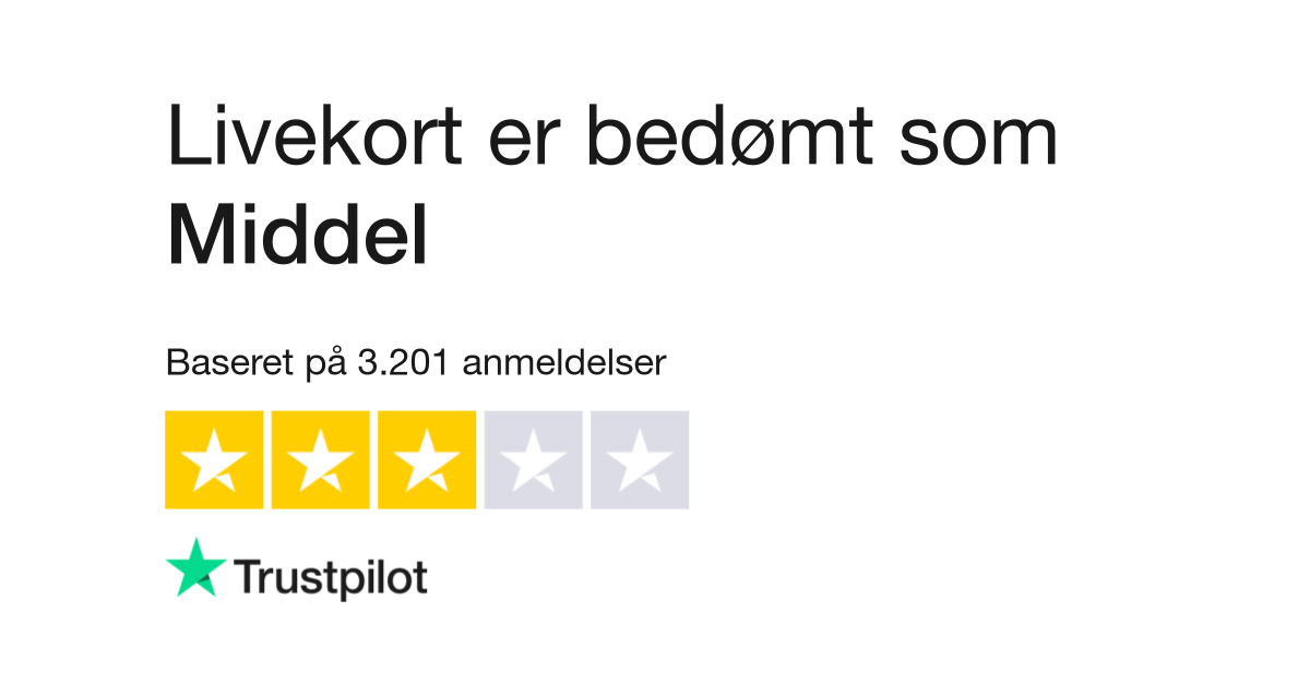 Anmeldelser af Livekort | kundernes anmeldelser af livekort.dk