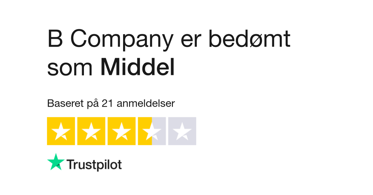 Anmeldelser af B Company | Læs kundernes anmeldelser bcompany.dk