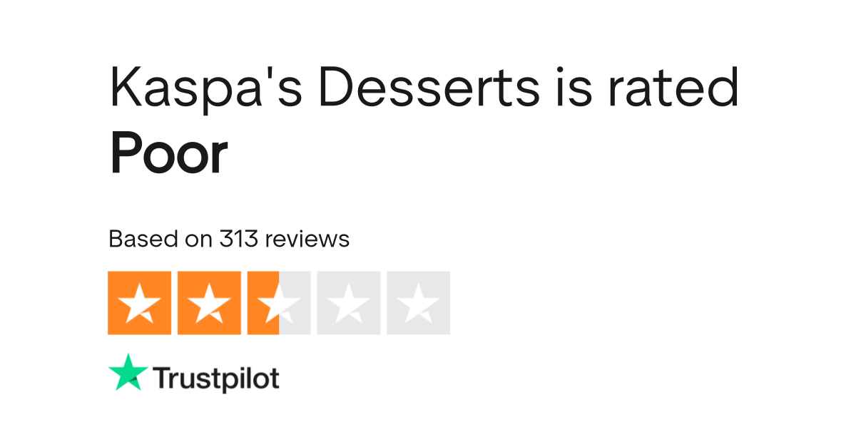 Kaspa's Desserts Reviews | Read Customer Service Reviews of kaspas.co.uk