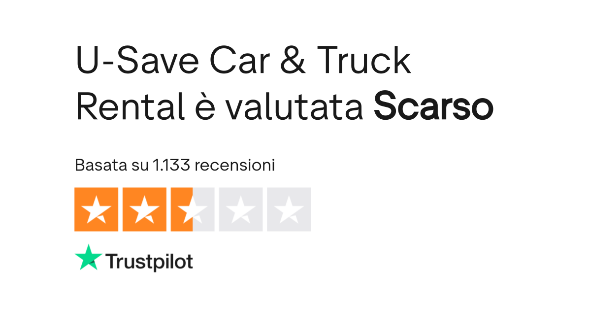 USave Car & Truck Rental Leggi le recensioni dei servizi di