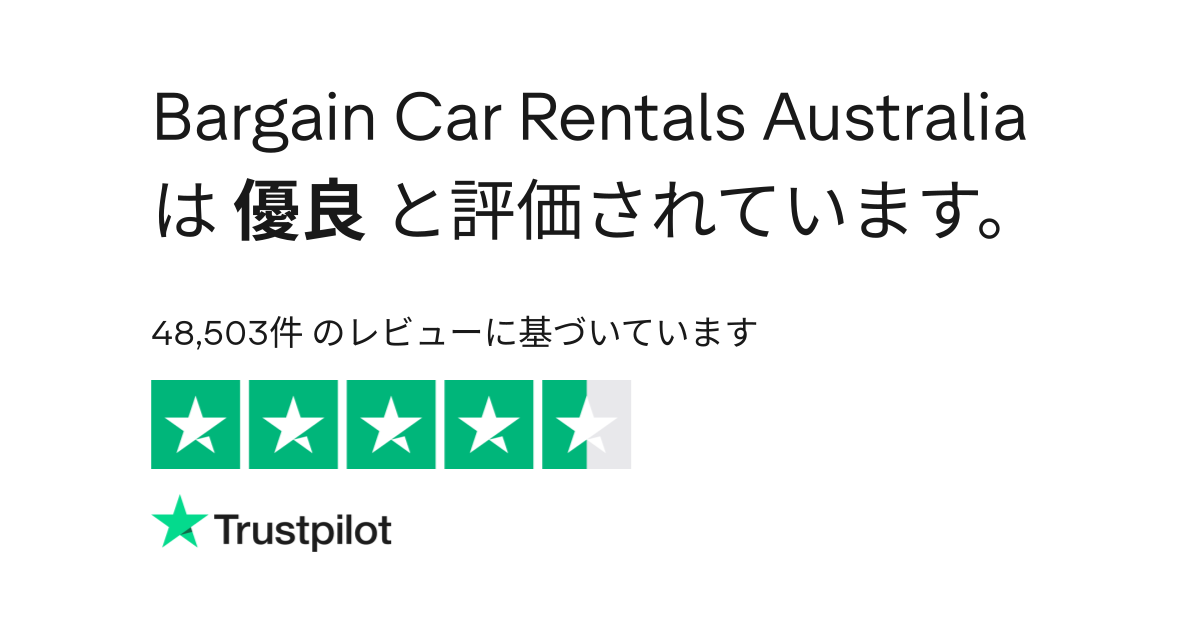 Bargain Car Rentals Australia のレビュー についてカスタマー