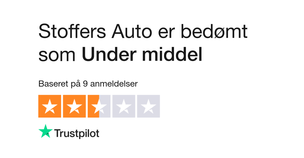 ekspedition Slid Traditionel Anmeldelser af Stoffers Auto | Læs kundernes anmeldelser af stoffersauto.dk
