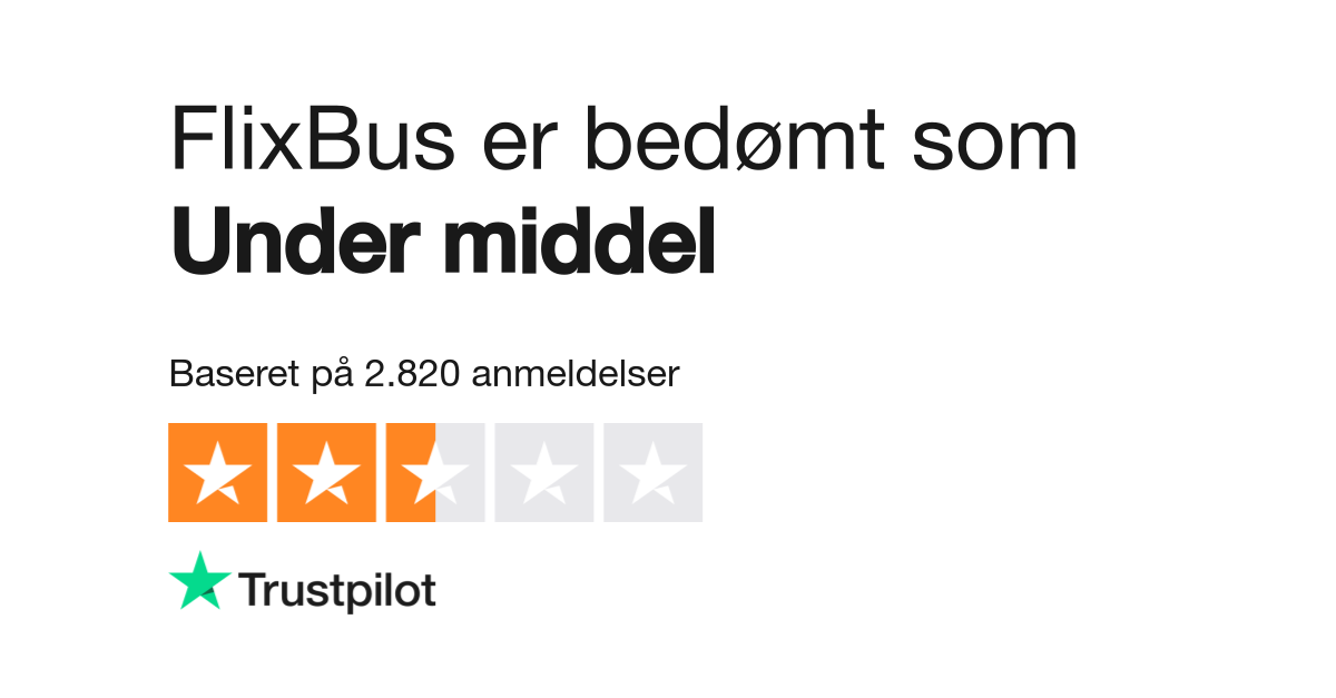 Bedømmelse af FlixBus på Trustpilot