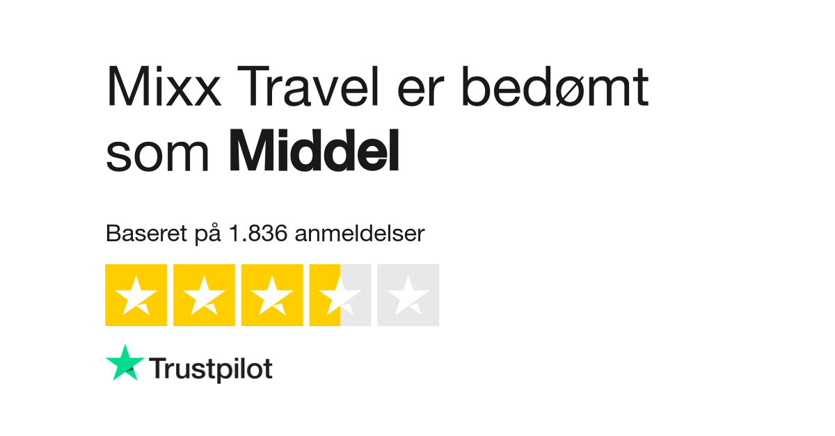 Anmeldelser af Mixx | Læs kundernes anmeldelser af www.mixxtravel.dk