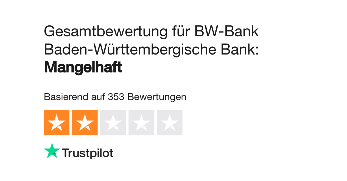 Bewertungen Zu Bw Bank Baden Wurttembergische Bank Lesen Sie Kundenbewertungen Zu Bw Bank De