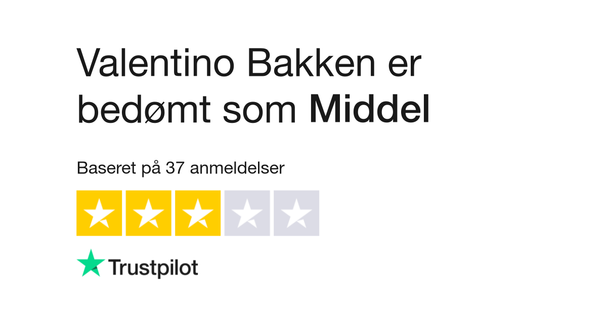 Anmeldelser af Valentino Bakken | Læs kundernes anmeldelser af -bakken.dk