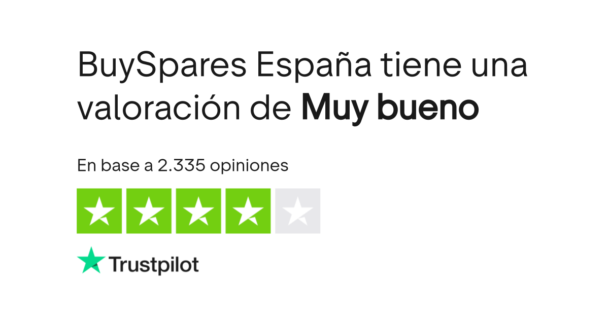 Opiniones sobre BuySpares España Lee las opiniones sobre el servicio