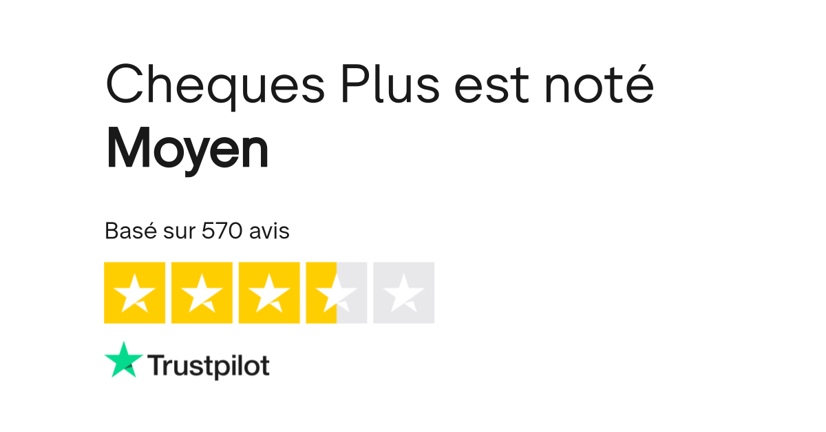 Avis de Cheques Plus Lisez les avis marchands de