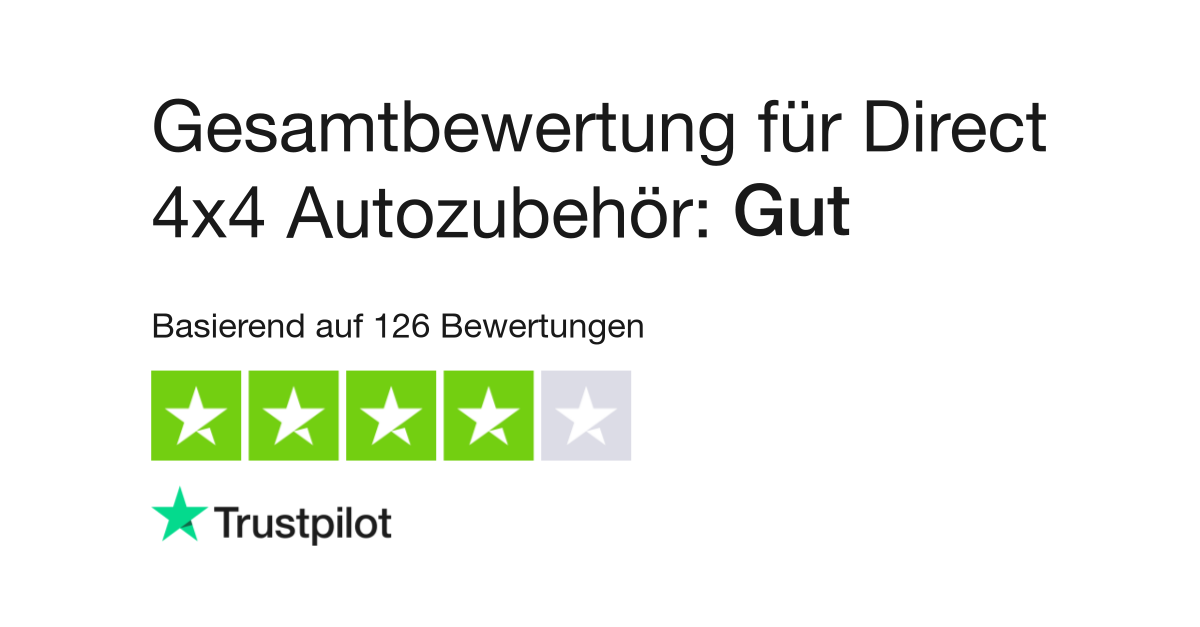 Bewertungen zu Direct 4x4 Autozubehör, Lesen Sie Kundenbewertungen zu www. direct4x4.de