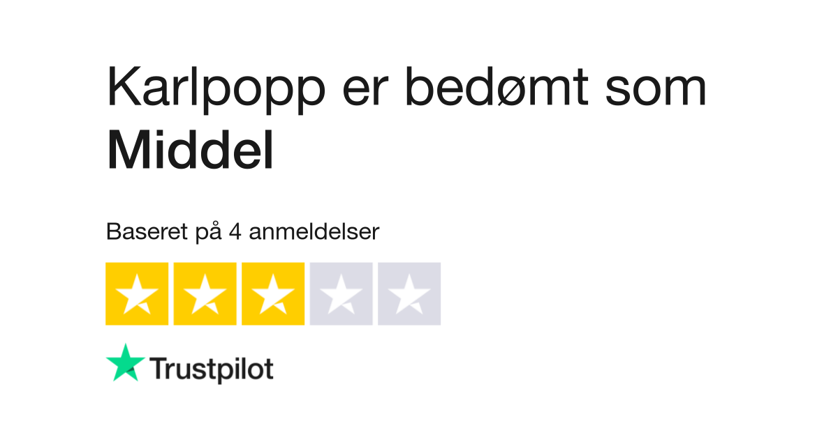 skarp pence Rede Anmeldelser af Karlpopp | Læs kundernes anmeldelser af karlpopp.dk